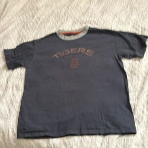 2009 Majestic Detroit Tigers®️ MLB blue distressed orange lettering T-shirt